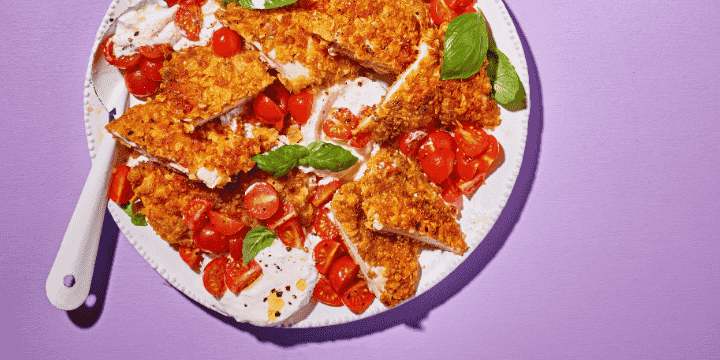 Krokante kip Caprese